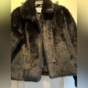 White House black market faux fur coat